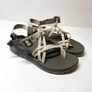 Chaco Z Cloud Sandals Women Size 7 Cream Toe Loop Adjustable Waterproof